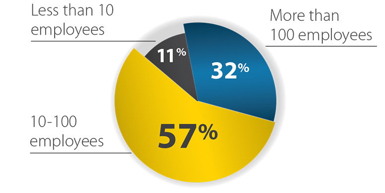 Company sizes of Vistage members